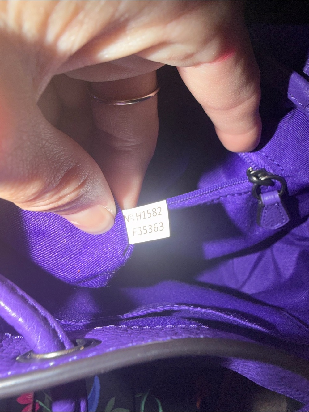 Coach Purple Pebbled Leather Drawstring Crossbody - Picture 11 of 12